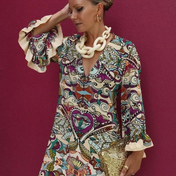 ZARA Printed Midi Dress - Picture 2 of 2